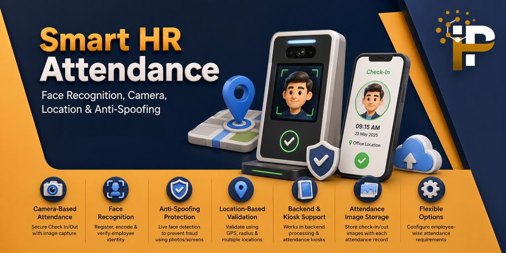 Smart HR Attendance – Face Recognition, Camera, Location & Anti-Spoofing