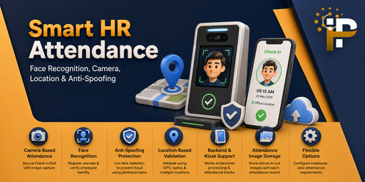[20.0] Smart HR Attendance – Face Recognition, Camera, Location & Anti-Spoofing
